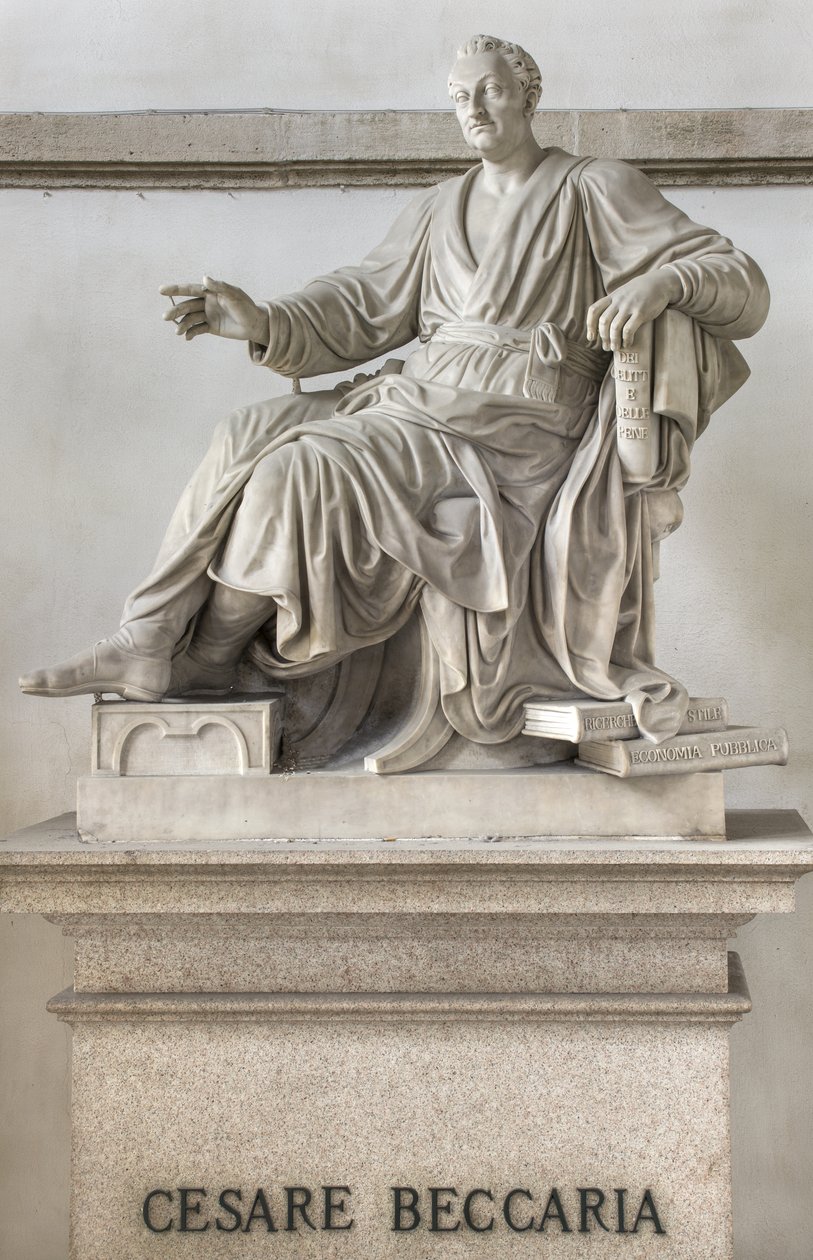 Socha Cesare Beccaria, 1838 od Pompeo Marchesi