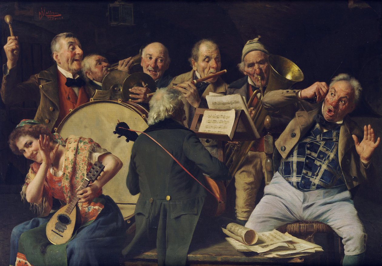 Zkouška orchestru, c. 1920 od Pompeo Massani