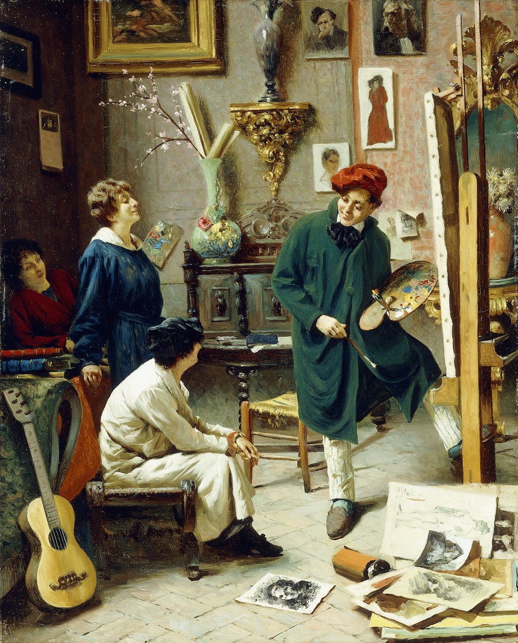 Umělcovo studio, od Pompeo Massani