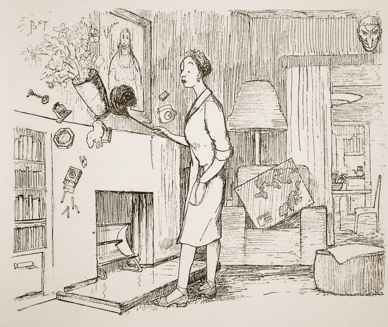 Zaujetí, ilustrace z knihy "Pont: An Account of the Life and Work of the great Punch artist" (Popis života a díla velkého punche) od Pont