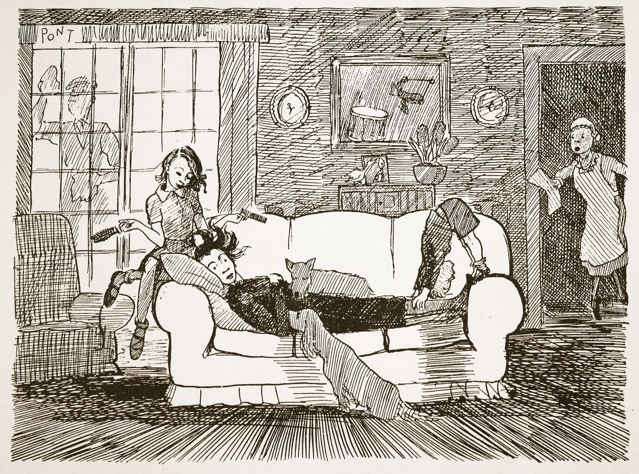 Půlhodinový odpočinek po jídle, ilustrace z 