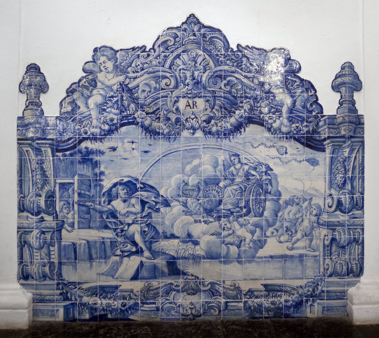 Alegorie vzduchu - Azulejos, malovaná kamenina od Portuguese School