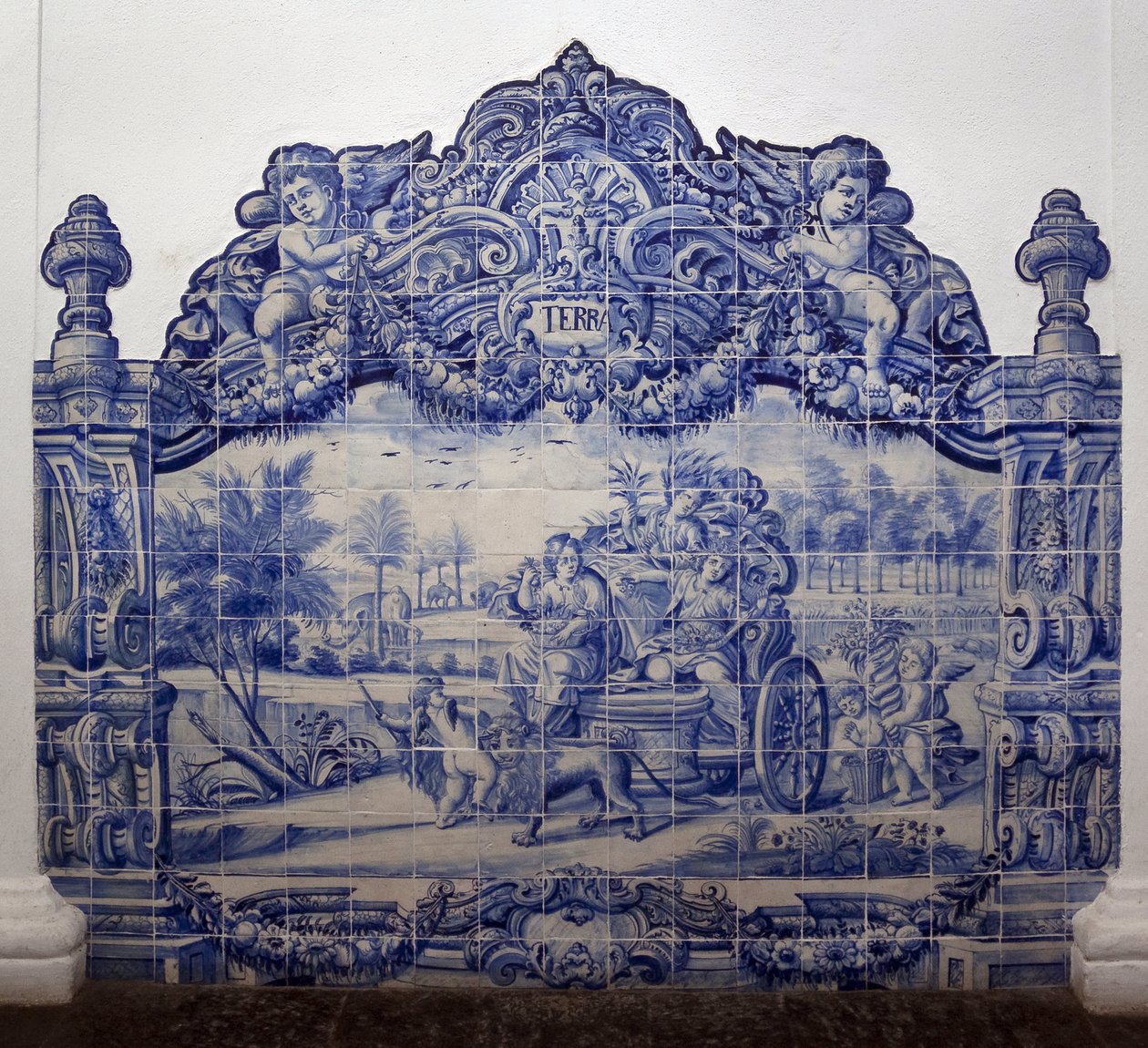 Alegorie Země - Azulejos, malovaná fajáns od Portuguese School