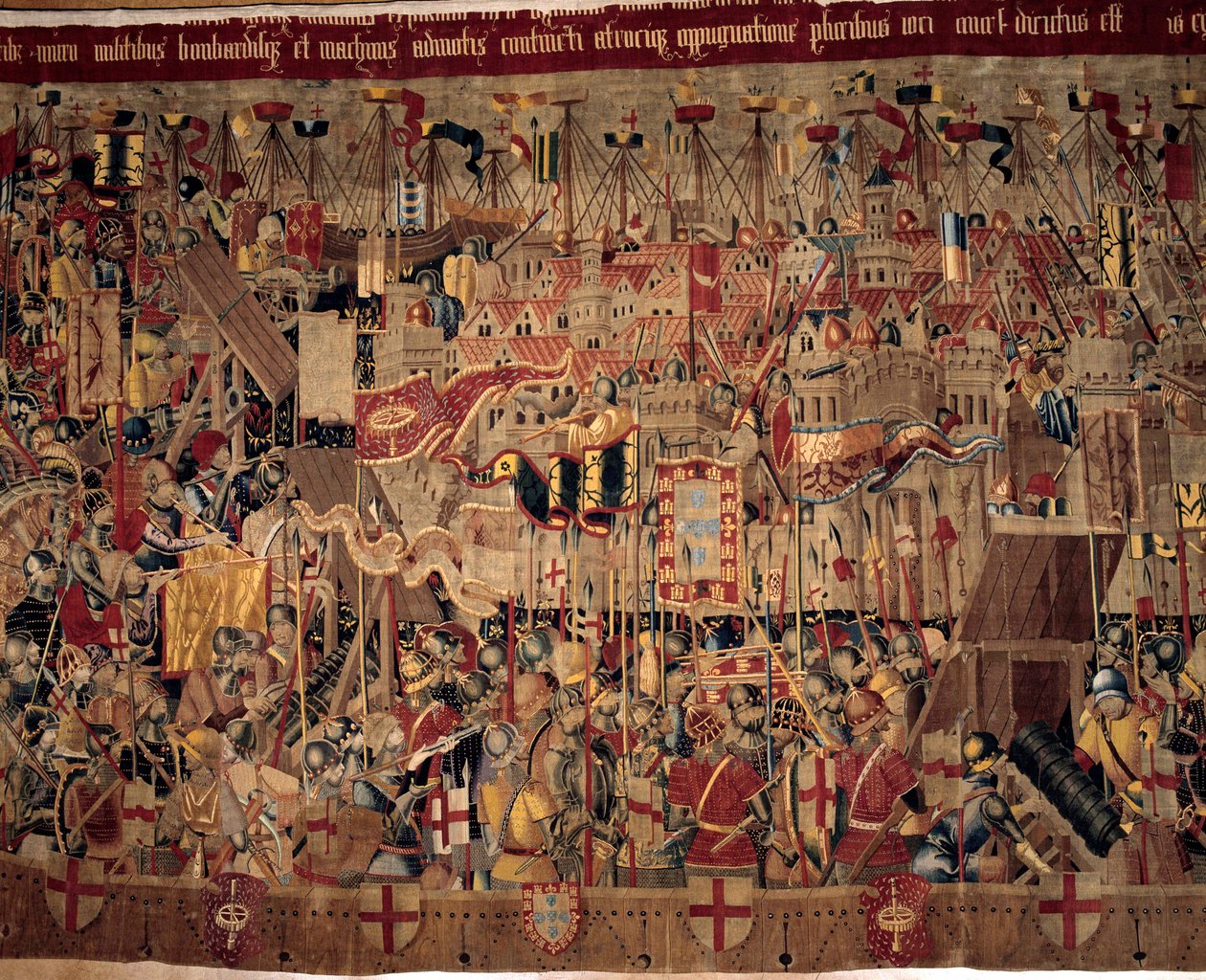 Conquete of Africa: “” Zajetí Asilah (Arzila) v Maroku v roce 1471 portugalským loďstvem””” Fragment tapisérie portugalské školy 16. století. Lisabon, Národní muzeum starověkého umění od Portuguese School