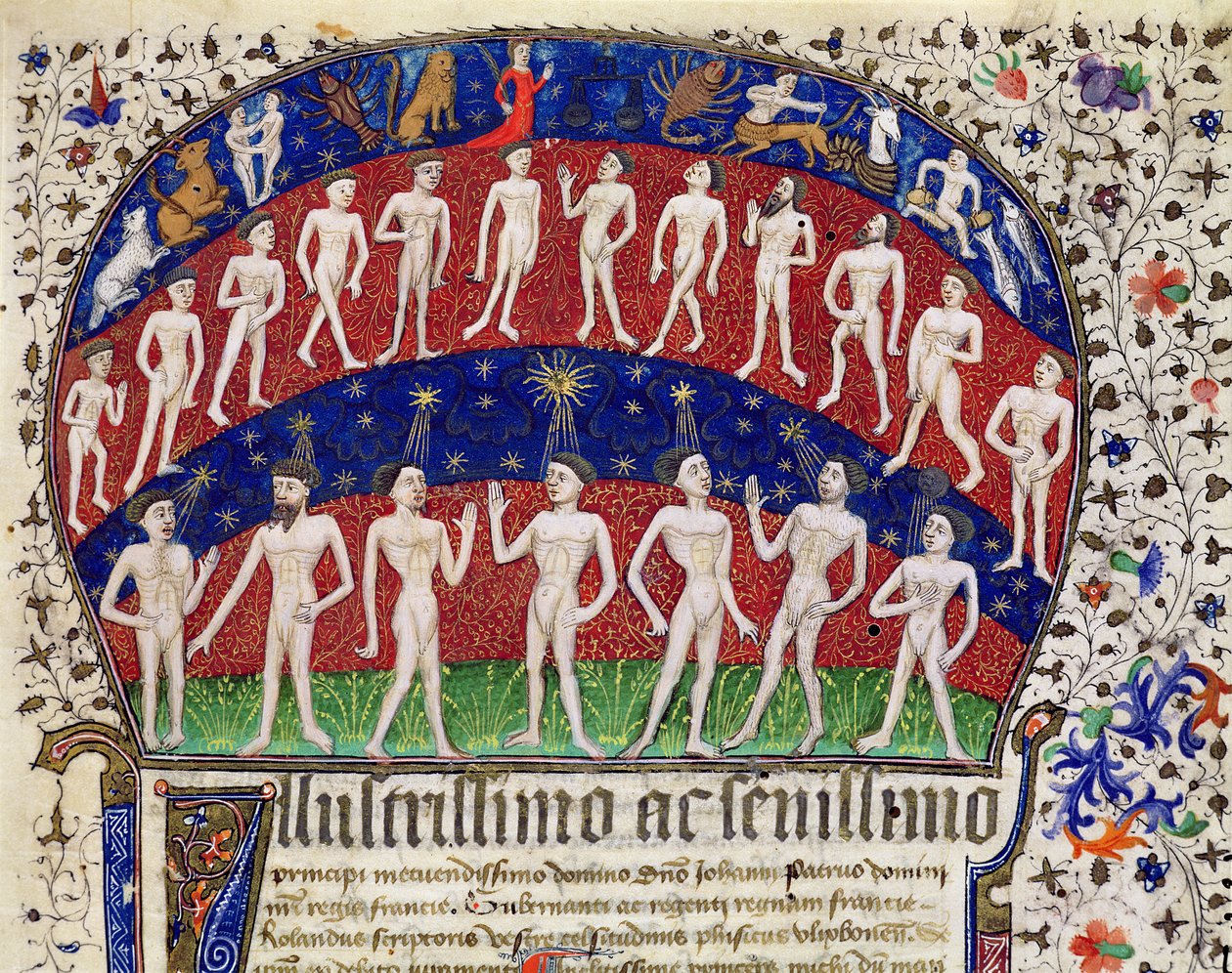 Fol.1 Znamení zvěrokruhu a skupina mužů, z 