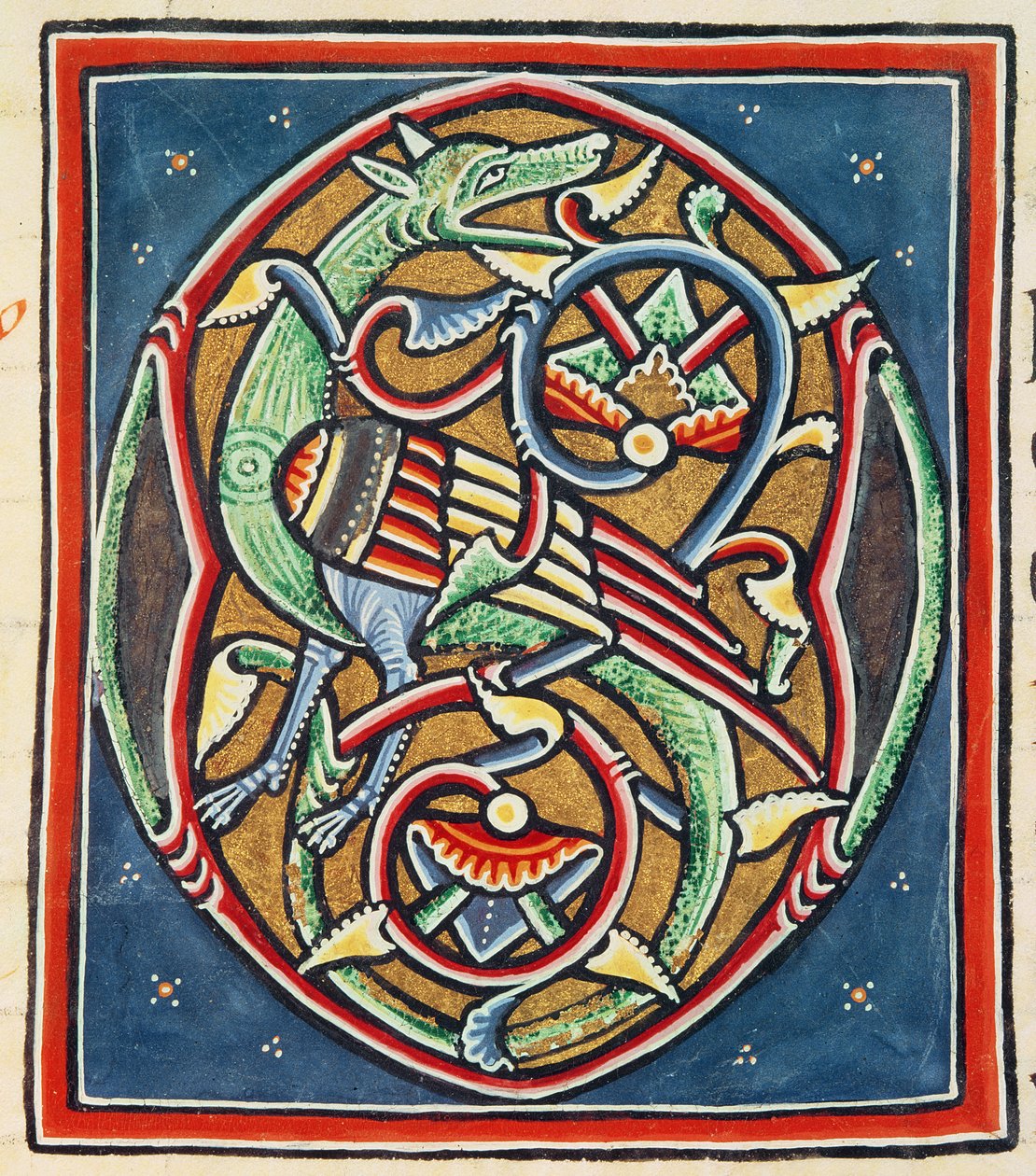 Ms 3089 fol.35r Obydlená iniciála O, 12. nebo 13. století od Portuguese School