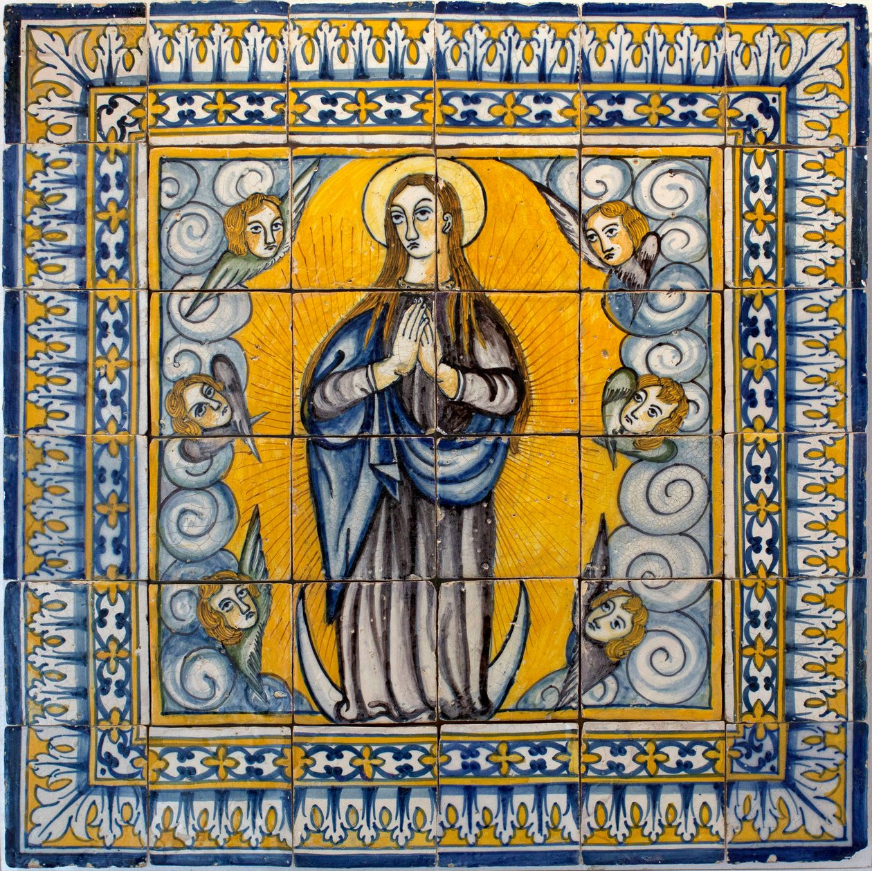 Panny Marie početí - Azulejos de Lisabon (Portugalsko) 1650-1675 (Naše Paní početí, Dlaždice, Lisabon od Portuguese School