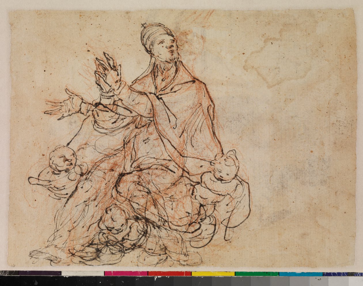 Studie k apoteóze biskupa světce, verso, 1675-99 od Portuguese School