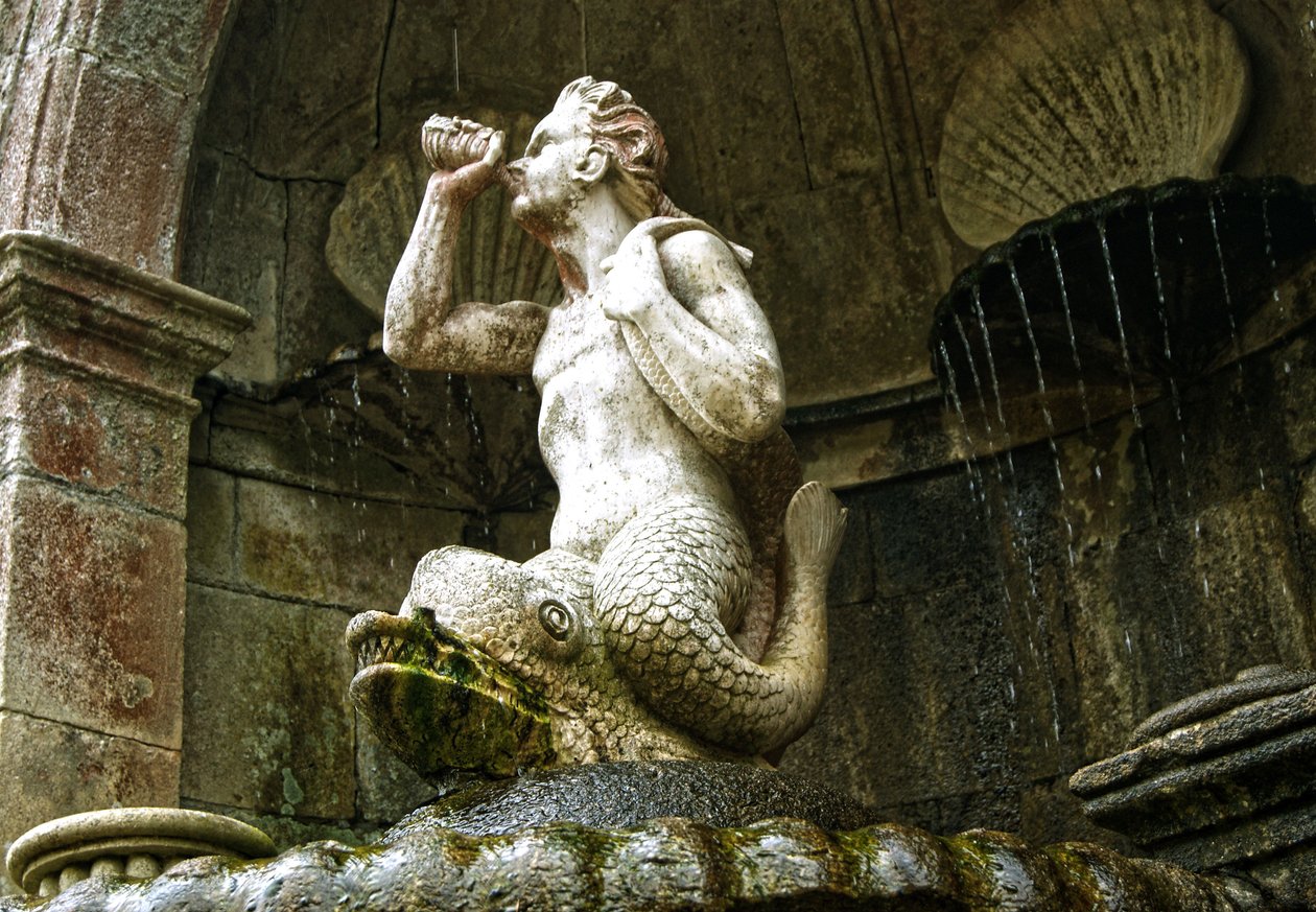 Fontána Triton, Svatyně Panny Marie Léčebné, Lamego, Portugalsko 1738 (kámen) od Portuguese School