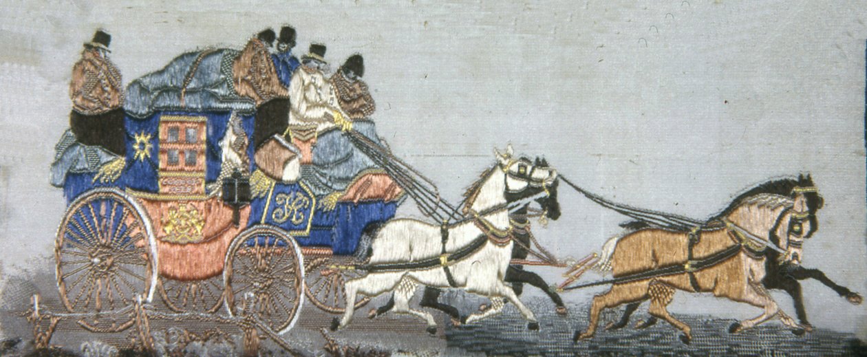 Londýn & York Royal Mail Coach, Anglie, 1879. od Possibly Thomas Stevens.