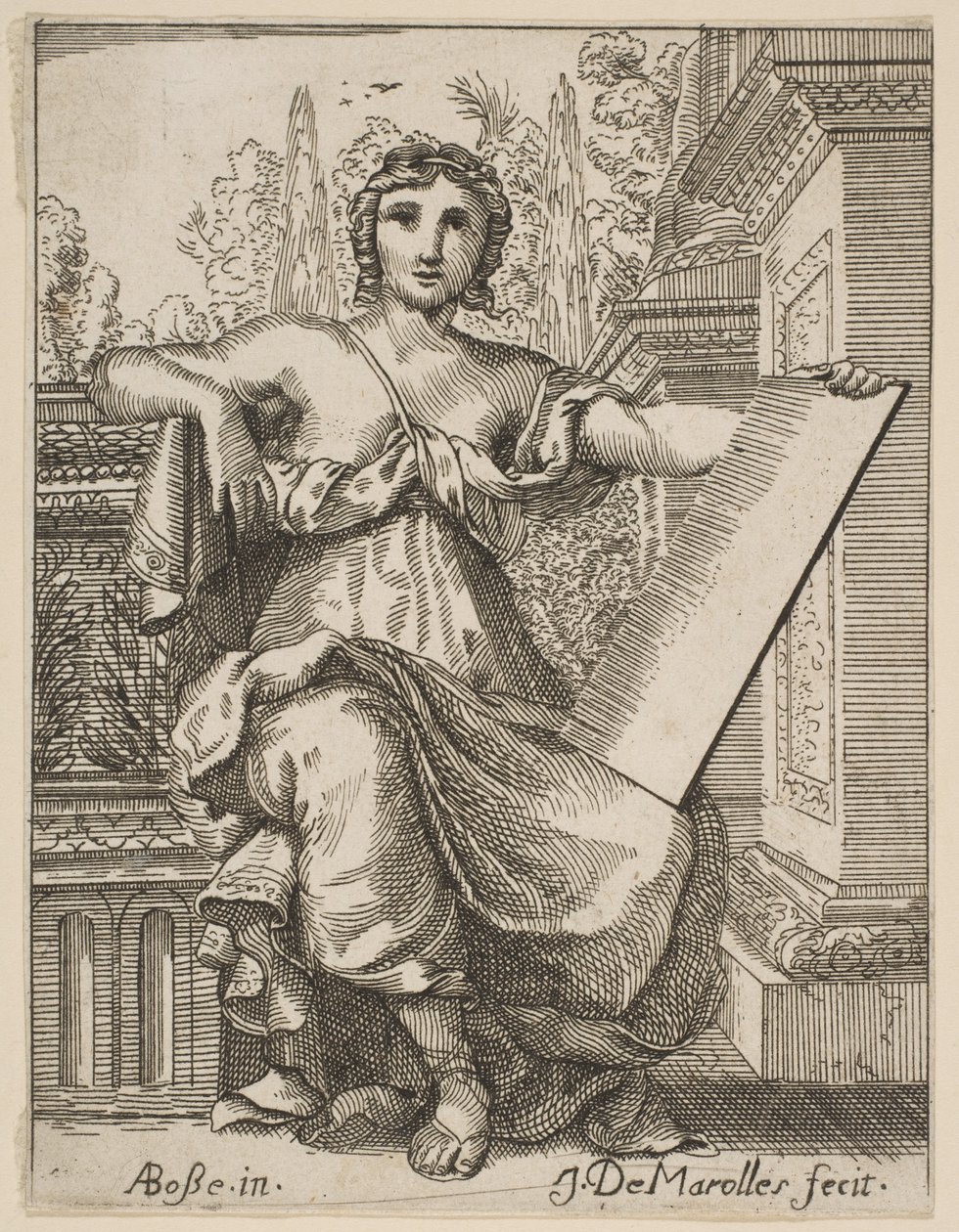 Sedící žena držící tablet, konec 17., polovina 18. století. od Possibly by Jean Antoine de Maroulles