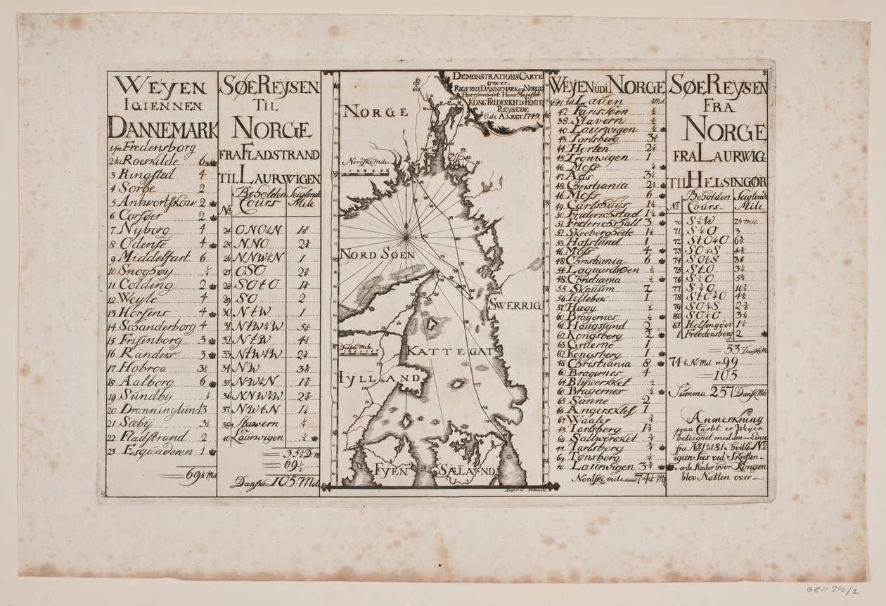 Mapa Skagerak a Kattegat s okolními okresy od Poul Isac Grønvold