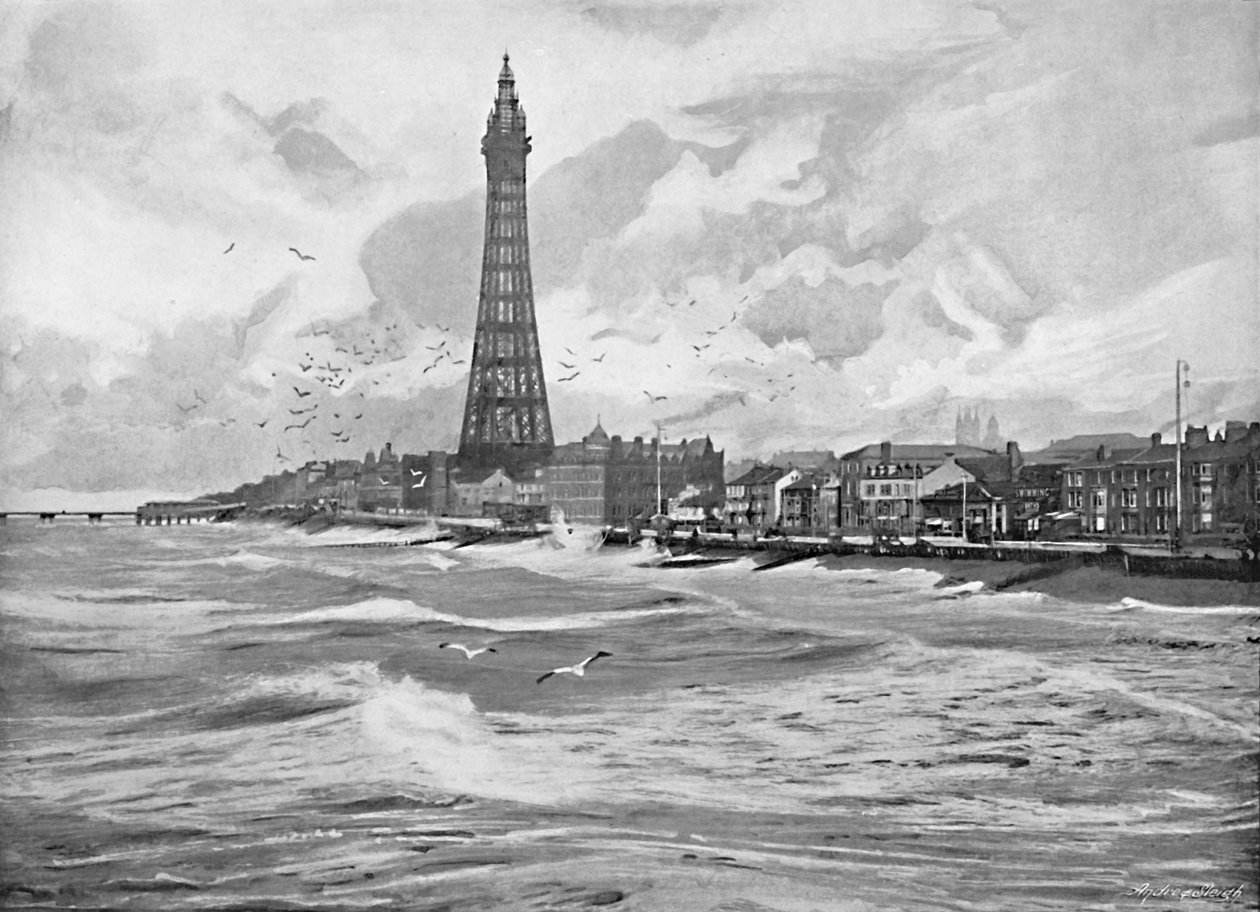 Blackpool, s Eiffelovou věží, c1896 od Poulton and Co