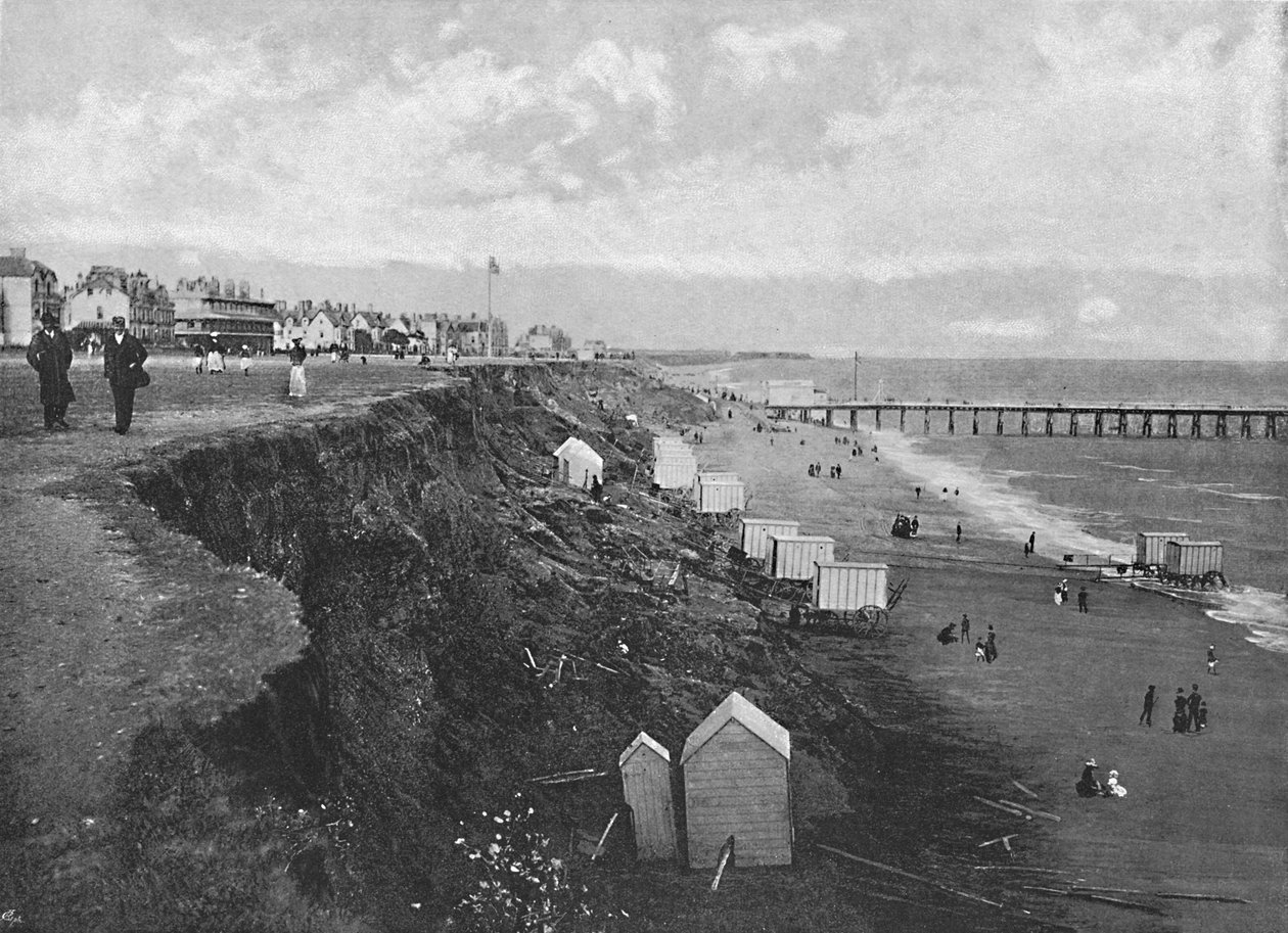 Clacton: Pláž, c1896 od Poulton and Co