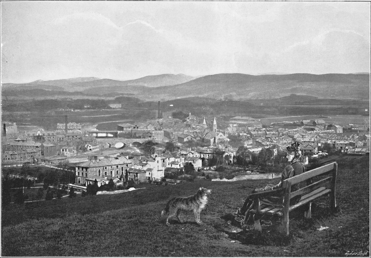 Kendal, z hradu, c1896 od Poulton and Co