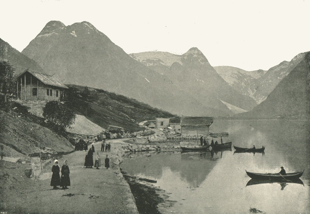 Mundal, na Fjaerlandsfjorden, Sogn, Norsko, 1895. od Poulton and Co