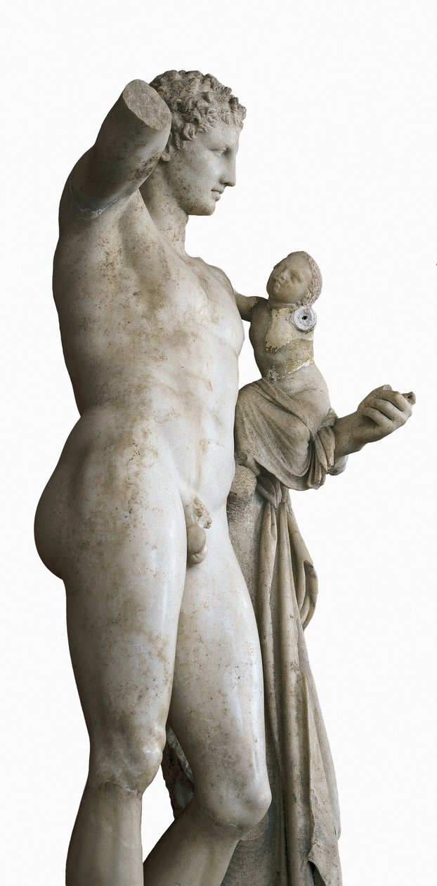 Hermes nesoucí dítě Dionýsa, c. 330 př.nl (mramor) od Praxiteles