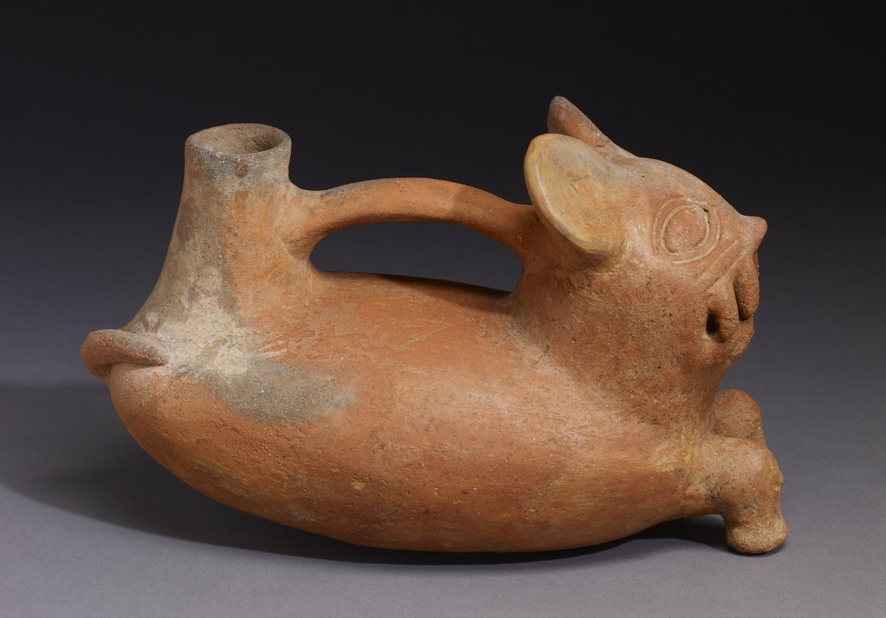 Kočičí nádoba, Vicus Culture (hliněné zboží) od Pre Columbian
