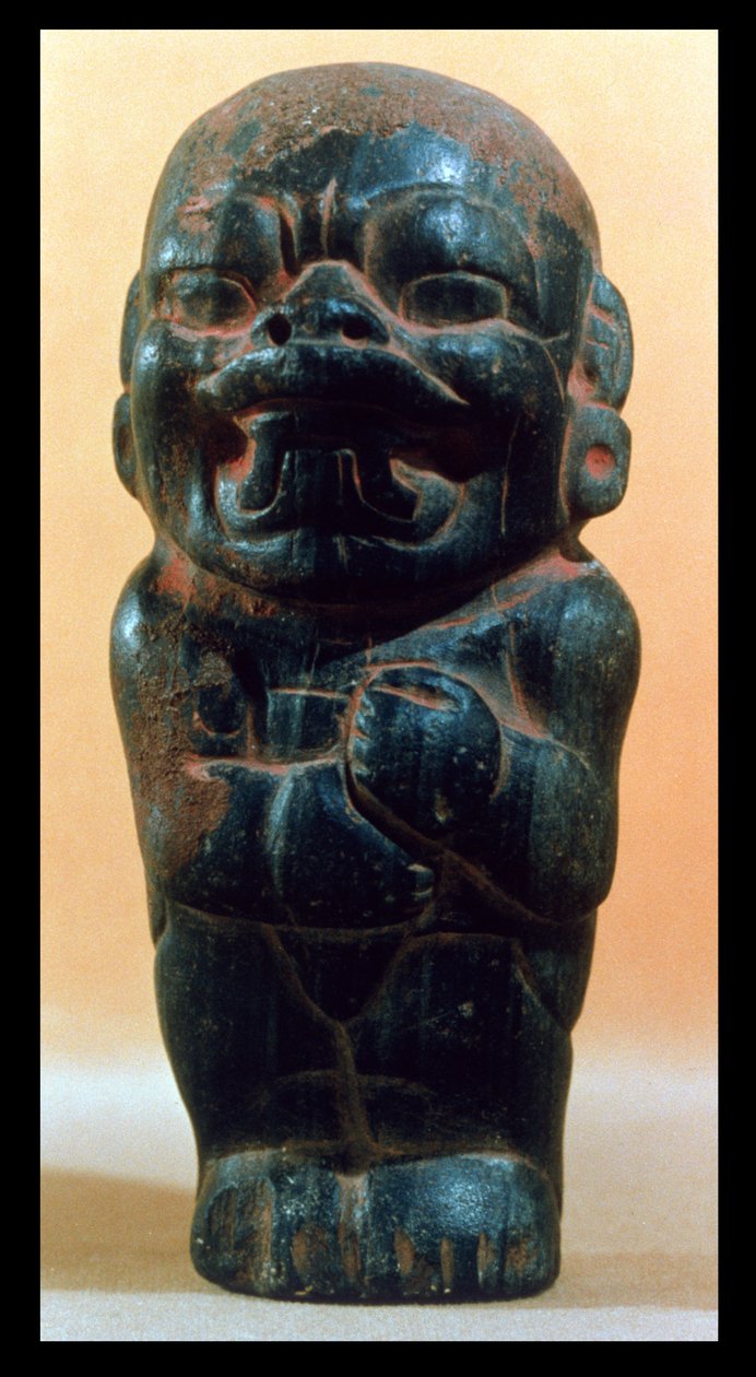 Figurka s hlavou jaguára z olmécké kultury, 3000-1000 př. n. l. (keramika) od Pre Columbian