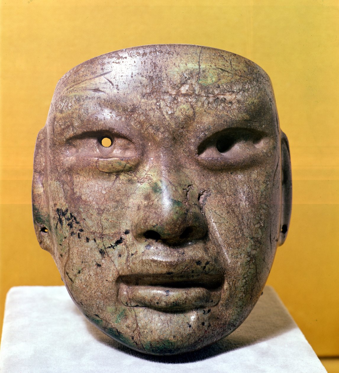 Pohřební maska, Olmékové, z Mexika od Pre Columbian