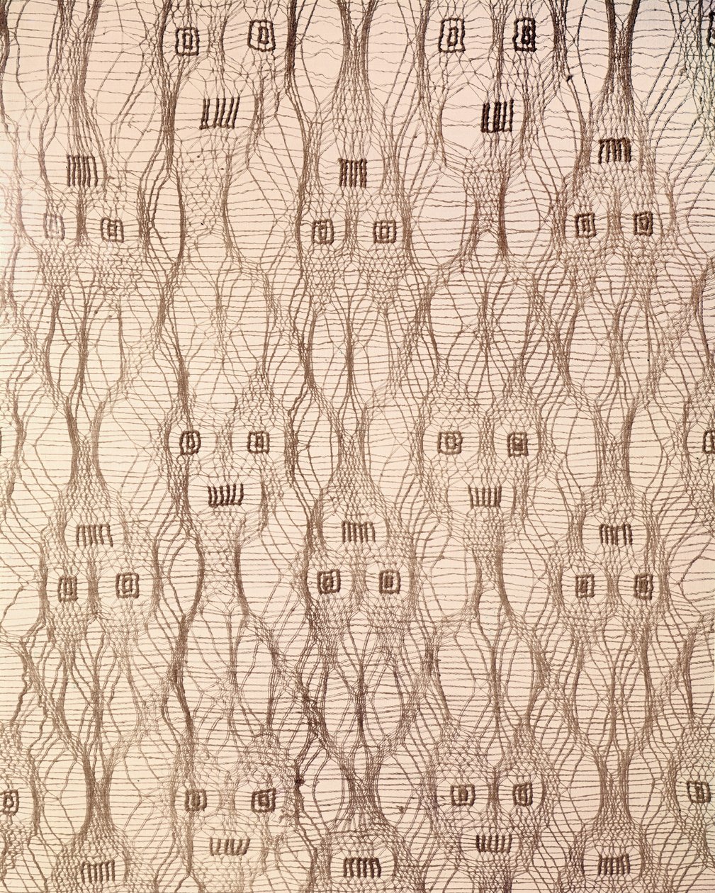 Průsvitná látka s tvářemi jaguára, kmen Paracas (textil) od Pre Columbian