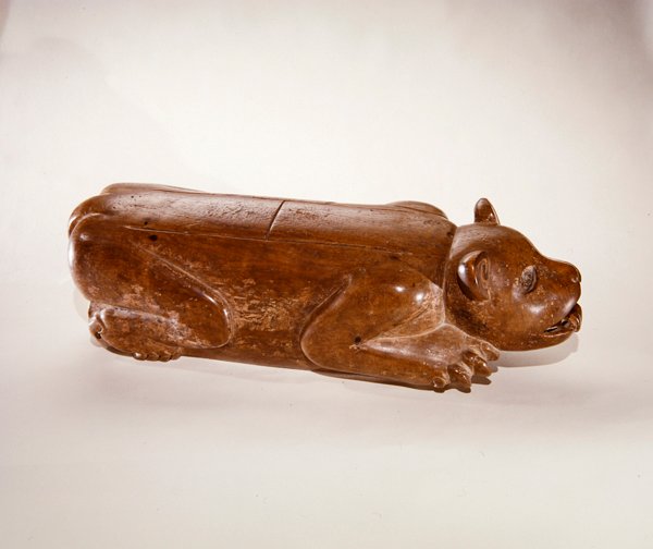 Crouching Jaguar buben, aztécká kultura (dřevo) od Pre Columbian Pre Columbian