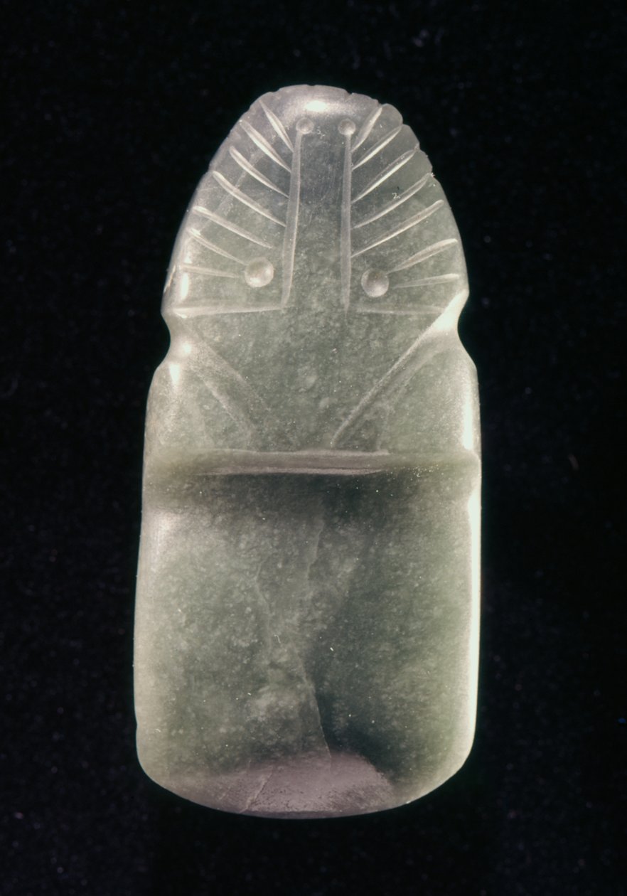 Dvoustranný keltský pták, z Guacimo, oblast Linea Vieja (zelený nefrit) od Pre Columbian Pre Columbian