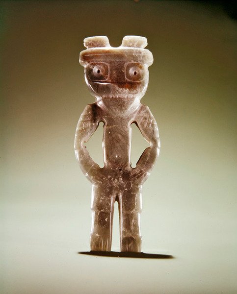 Figurový přívěsek, od Guacimo, oblast Linea Vieja (průsvitný jemně žilkovaný mořský nefrit) od Pre Columbian Pre Columbian