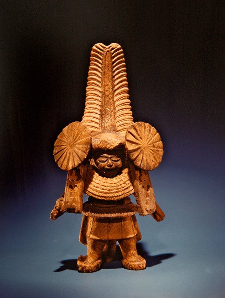 Postava s prodlouženou čelenkou, Remojadas Culture, Vera Cruz (keramika) od Pre Columbian Pre Columbian