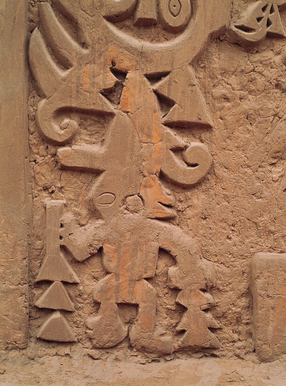 Detail reliéfů na chrámu Huaca el Dragon (kámen) od Pre Columbian Pre Columbian