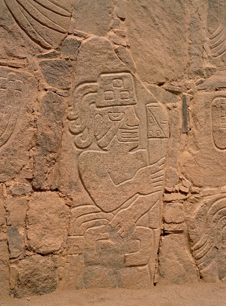 Postava válečníka s helmou a kyjem (kámen) od Pre Columbian Pre Columbian