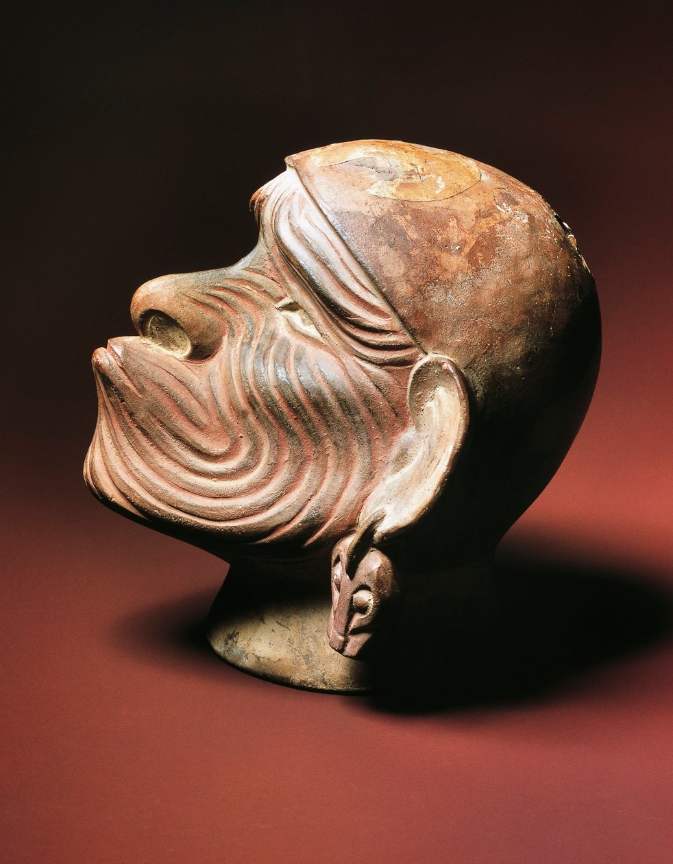 Mužská hlava z Trujilla, kultura Moche, předkolumbovská civilizace, 4-9 století (foto) od Pre Columbian Pre Columbian