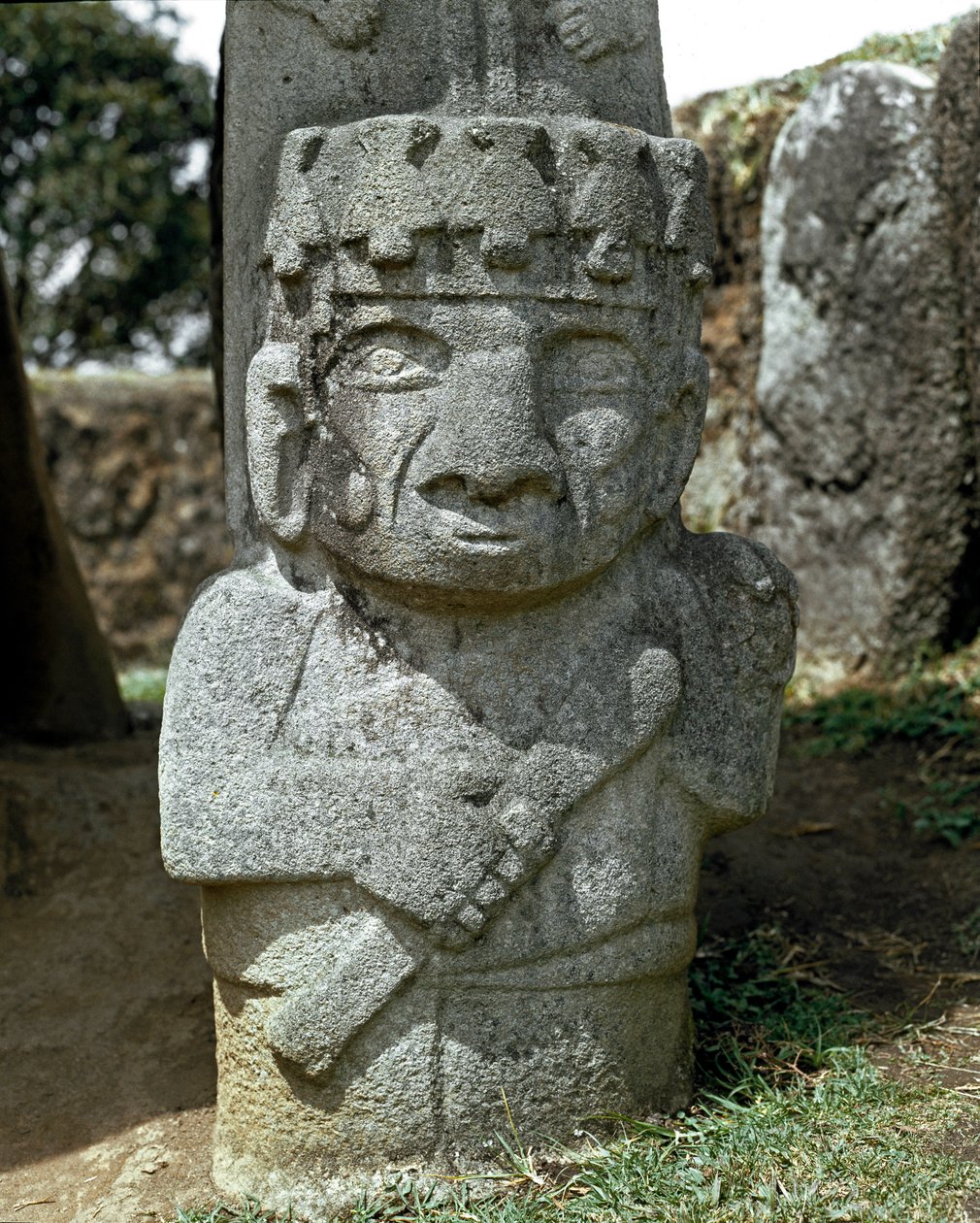 Megalitická socha válečníka od Pre Columbian Pre Columbian