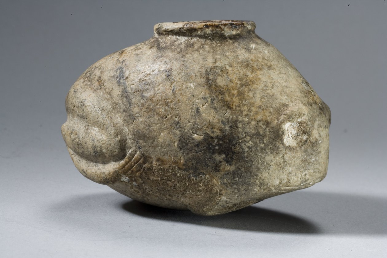 Žabí nádoba (kámen se stopami inkrustace) od Predynastic Period Egyptian