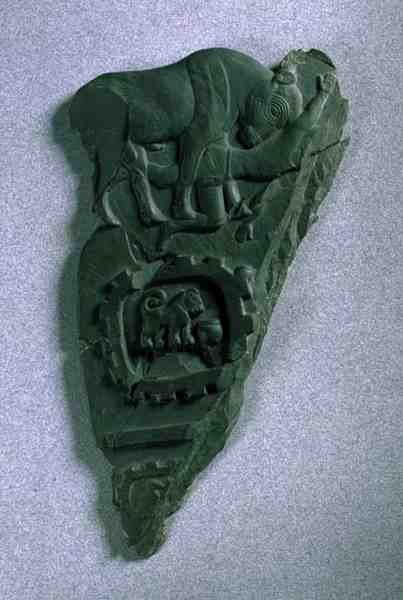 Paleta Bull, z Abydosu, cca 3300-3100 př. n. l. (břidlice) od Predynastic Period Egyptian