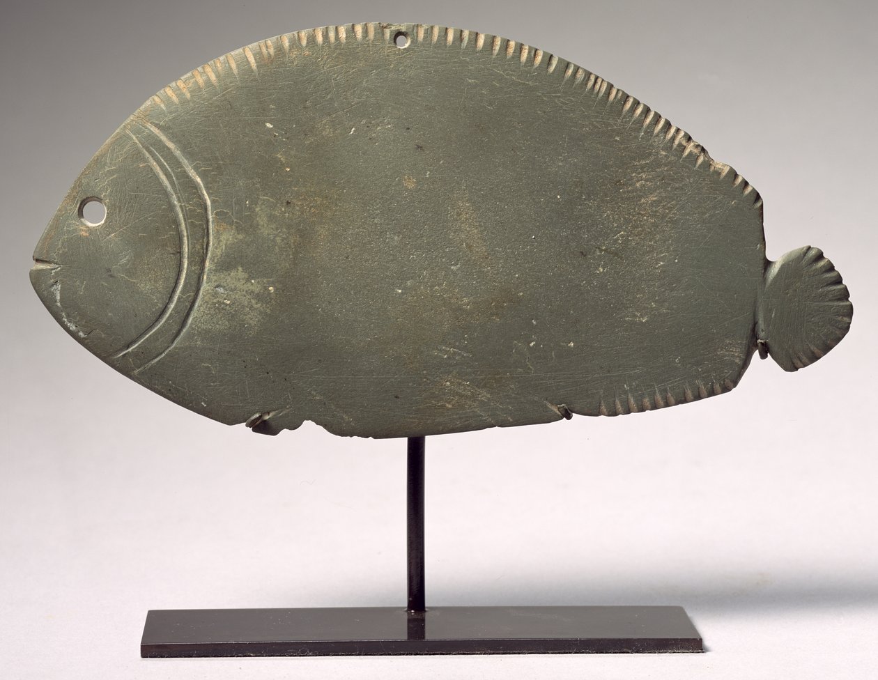 Paleta ryb Tilapia, období pozdní Naqada II-III, cca 3300-3000 př. n. l. (zelená břidlice) od Predynastic Period Egyptian