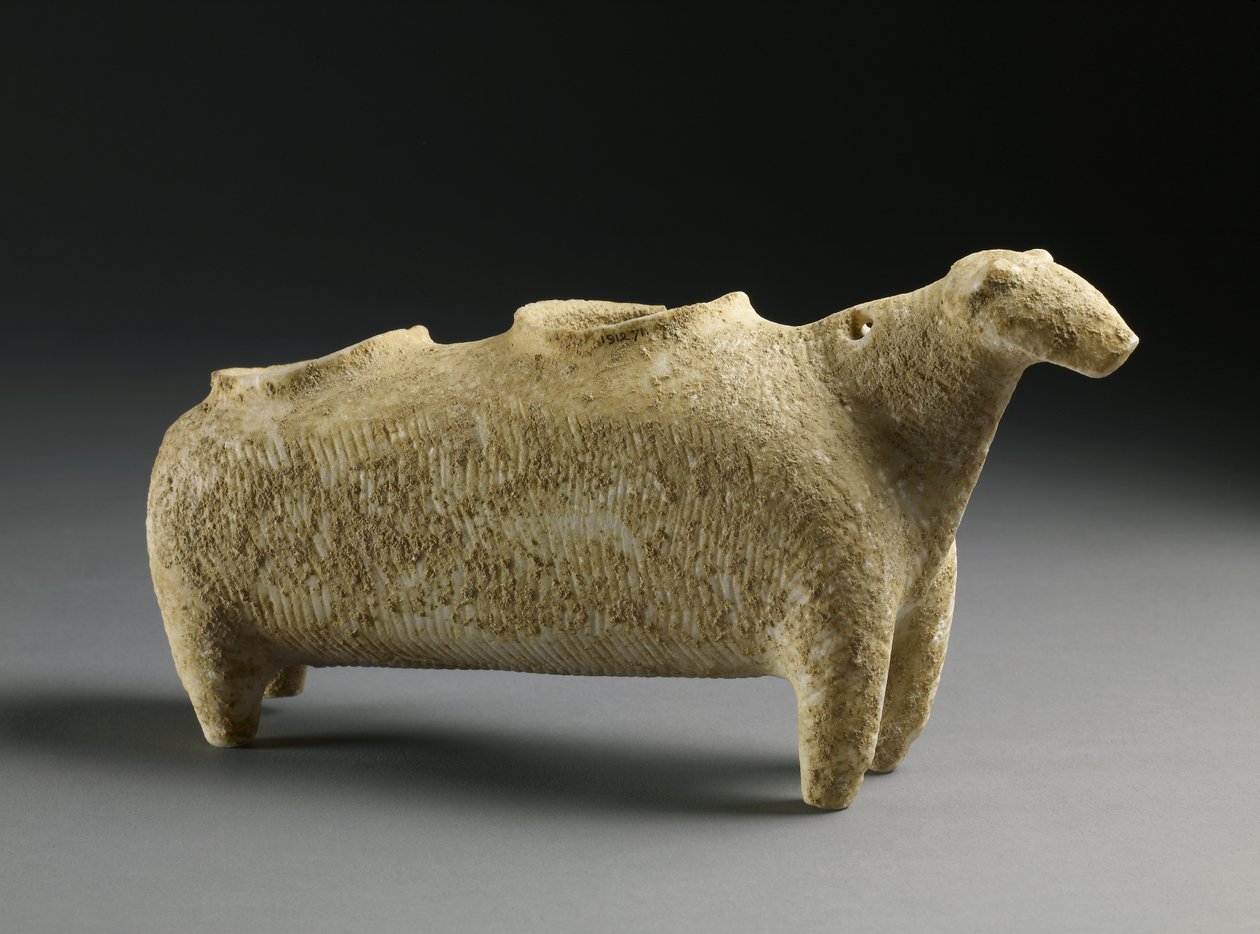 Váza v podobě ovce, raná kykladská, cca 2500 př. n. l. (hliněné nádobí) od Prehistoric
