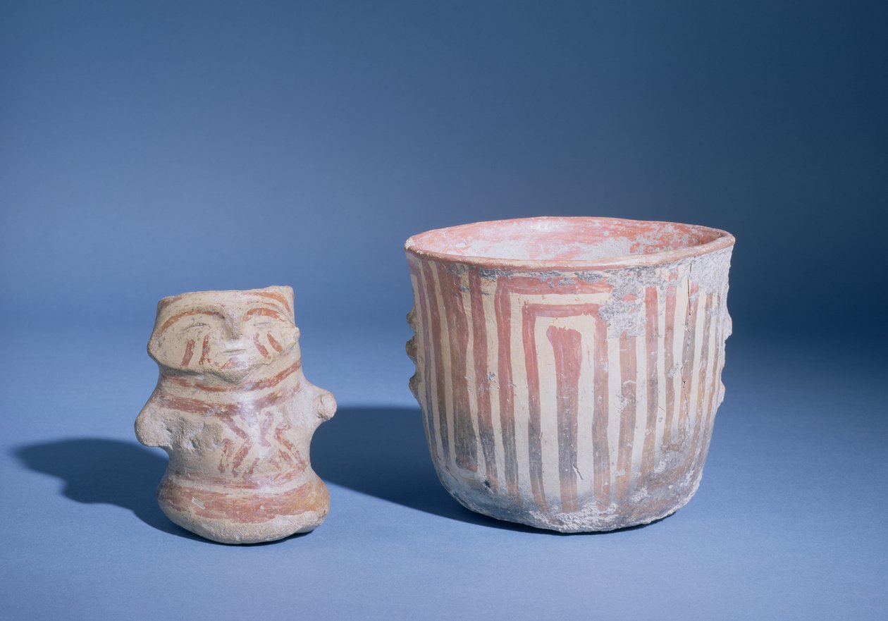 Nádoby z Hacilar, Turecko, cca 5500-00 př.nl (malovaná keramika) od Prehistoric