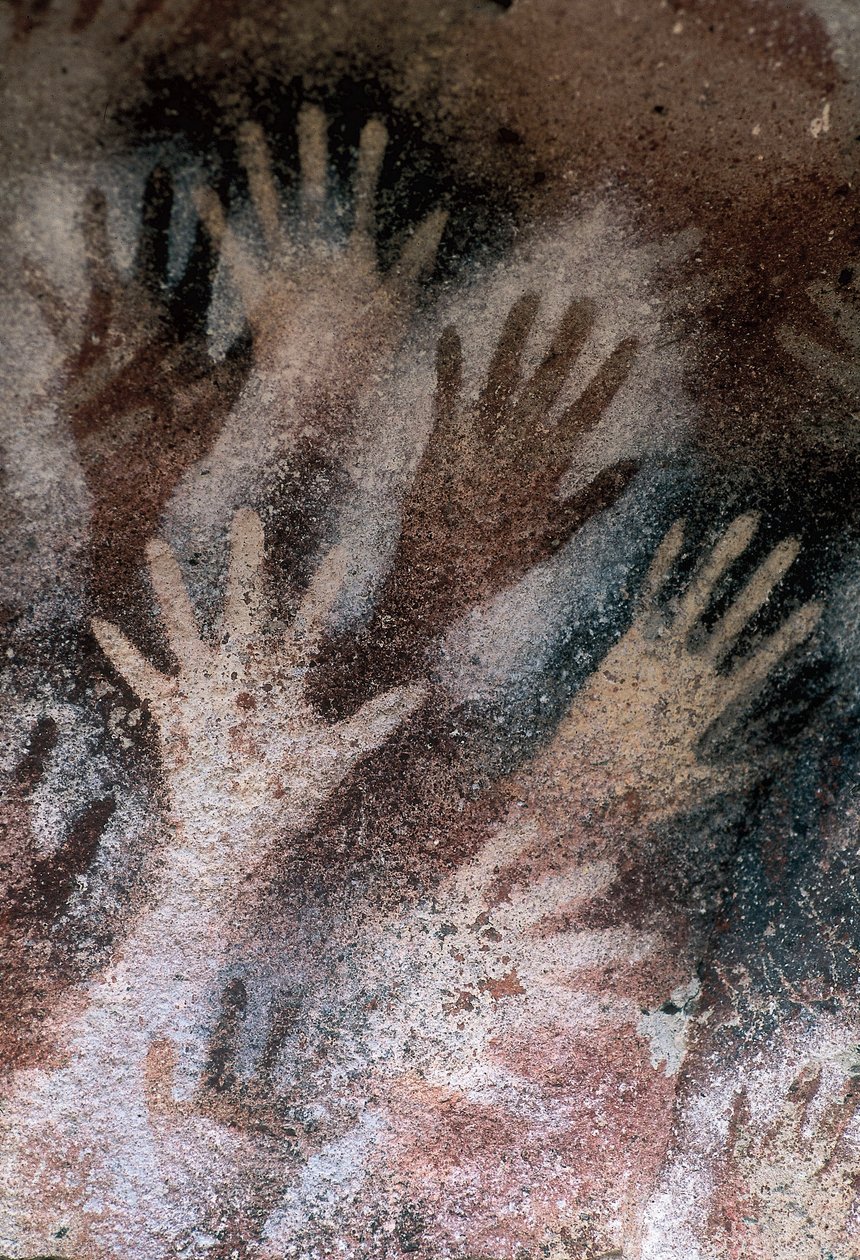 Jeskyně rukou, Santa Cruz, Argentina, období neolitu (freska) od Prehistoric Prehistoric