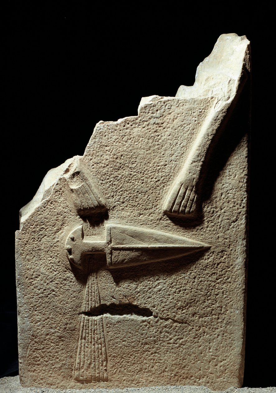 Prehistorické umění: stéla vytesaná během doby železné z lokality Lunigiana poblíž La Spezia v Itálii. 1100-800 před naším letopočtem. La Spezia, Městské muzeum civilizace Lunigiana od Prehistoric Prehistoric