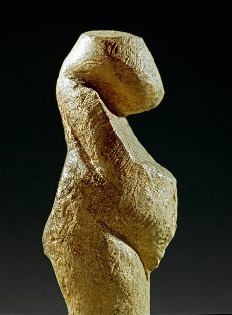 Prehistorie: socha gravettienské ženy z lokality Kostenki (Voroněžská oblast). 30000-25000 př. n. l. svrchní paleolit, doba kamenná. Petrohrad, Muzeum antropologie a etnografie Petra Velikého, Rusko od Prehistoric Prehistoric