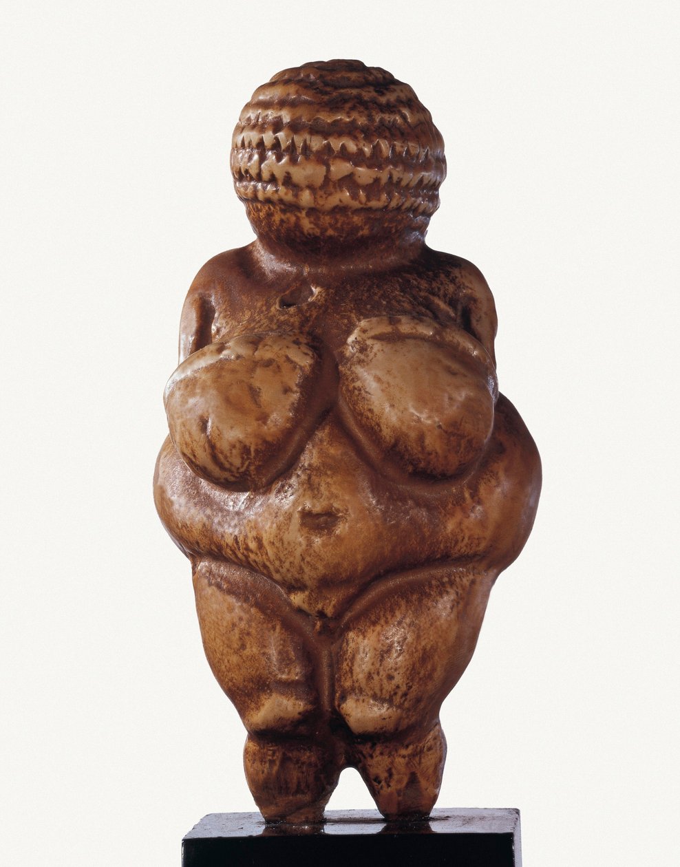 Willendorfská Venuše. Soška z vápence zobrazující ženu s velmi vyvinutými tvary. 23 000 př. n. l. (vápenec) od Prehistoric Prehistoric