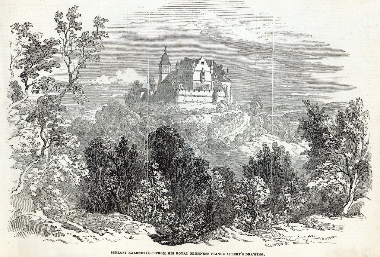Schloss Kalenberg, vyrytý W.J. Lintonem, z „The Illustrated London News“, 16. srpna 1845 od Prince Albert of Saxe Coburg and Gotha