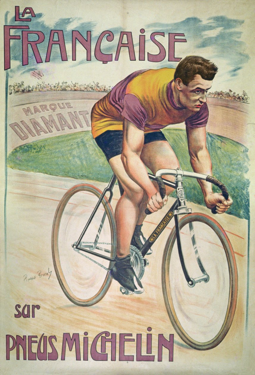 Plakátové reklamní cykly „La Francaise“ na pneumatikách „Michelin“. od Privat Livemont