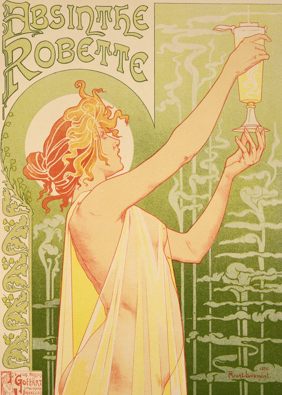 Reprodukce reklamního plakátu na "Robette Absinthe", 1896 od Privat Livemont