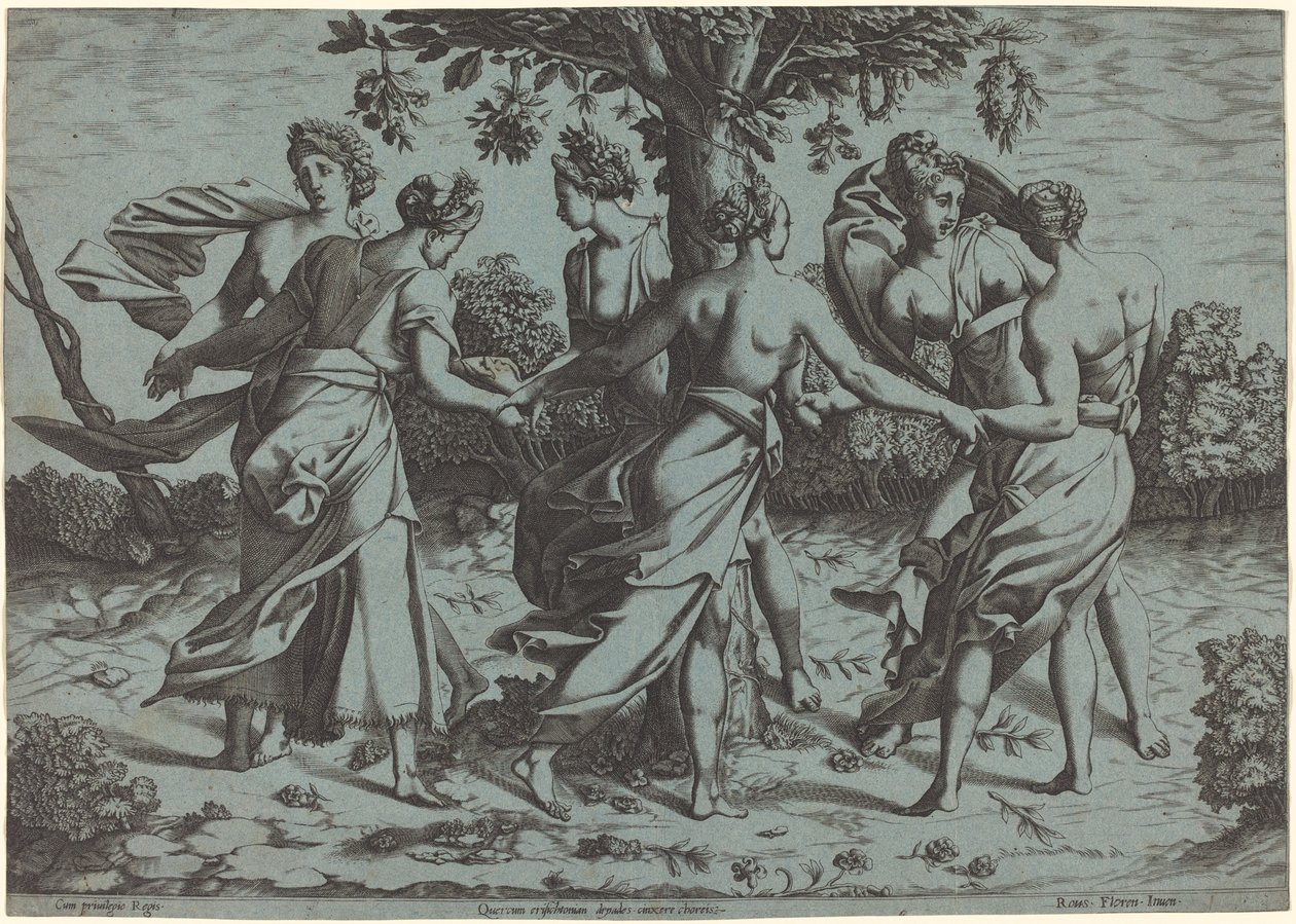 Tanec Dryád od Probably French 16th Century after Pierre Milan after Rosso Fiorentino