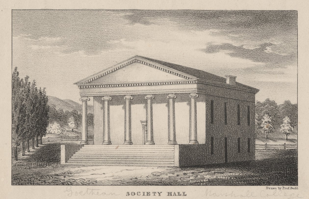 Goethean Society Hall, Marshall College, Mercersburg, PA, 1830 od Prof. Budd