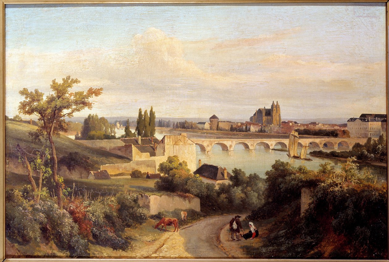 Most Tours v roce 1833 Obraz Prospera Barbota (1798-1878) 1833 Nantes, Musee des Beaux Arts od Prosper Barbot