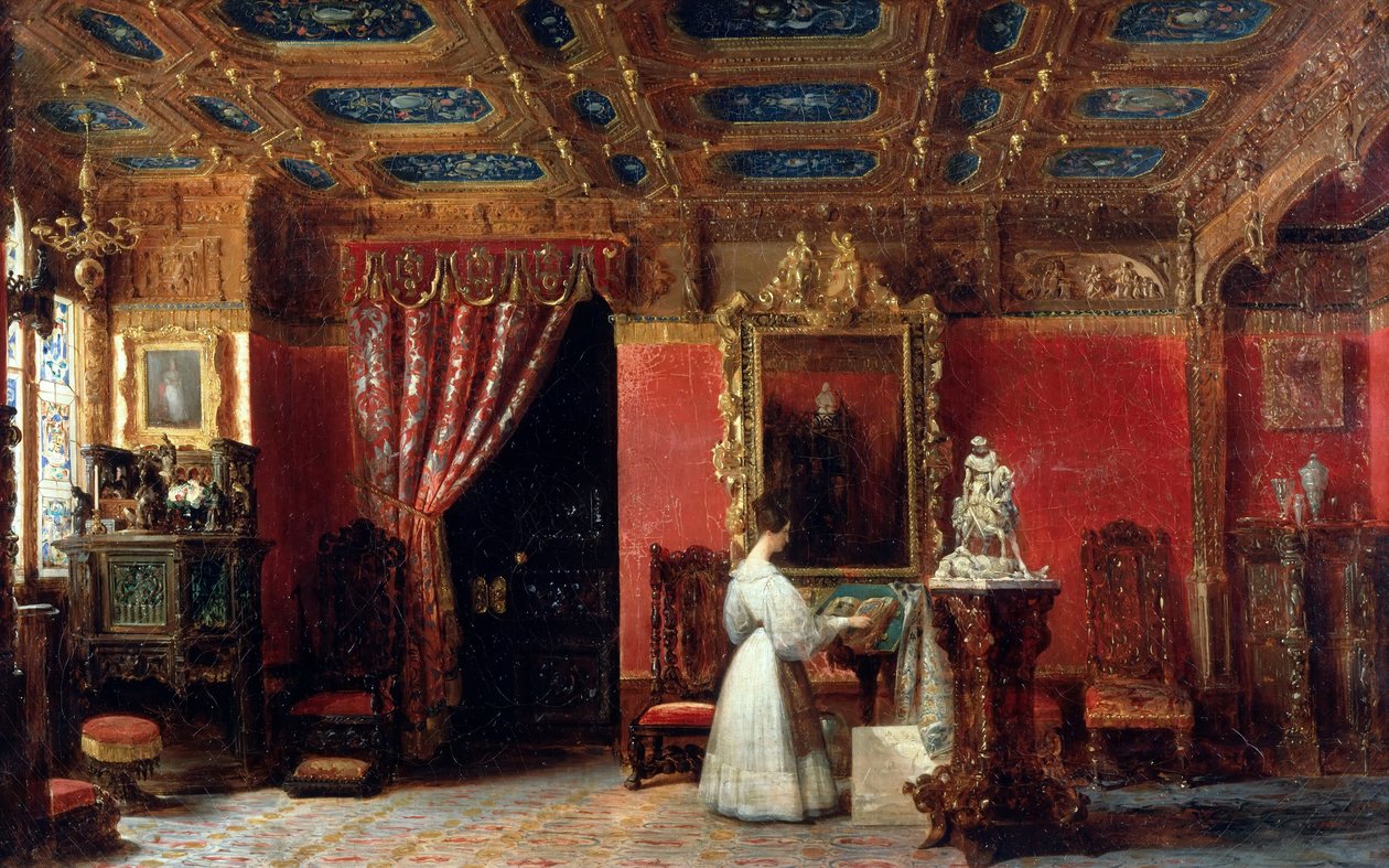 Princezna Marie dOrléans 1813-1839, vévodkyně z Württemberska, ve svém ateliéru v Palais des Tuiles od Prosper Lafaye or Lafait