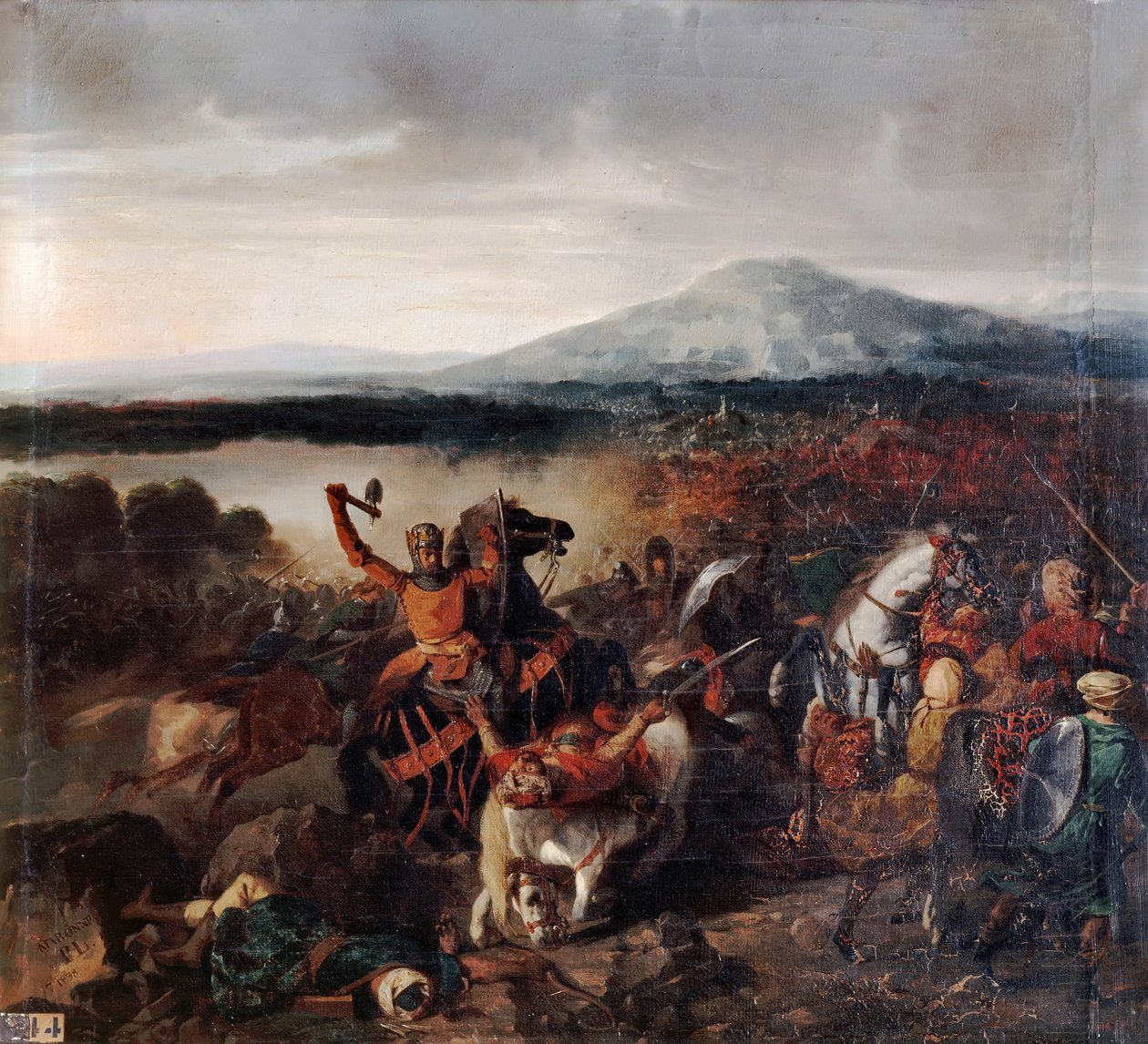 Roger I. Sicílie v bitvě u Cerami v roce 1061 od Prosper Lafaye or Lafait